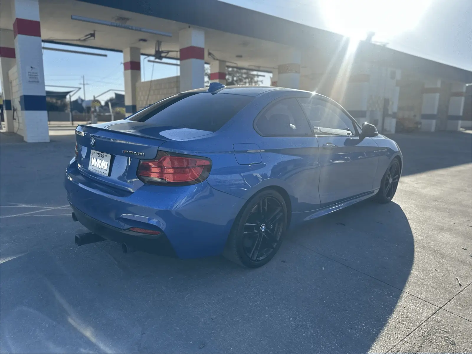 Blue BMW repaired