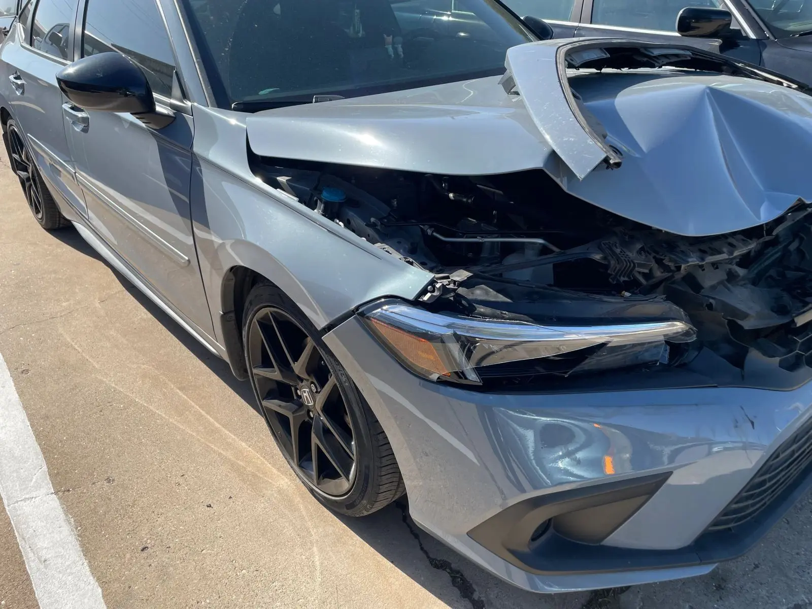 Honda Civic with front-end damage